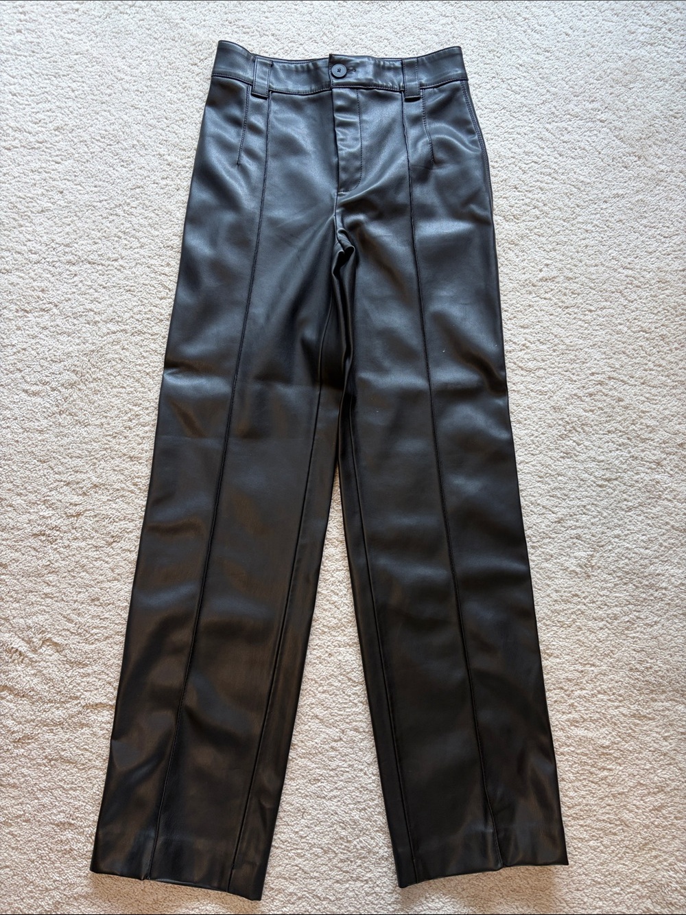 Zara Black Faux Leather Pants